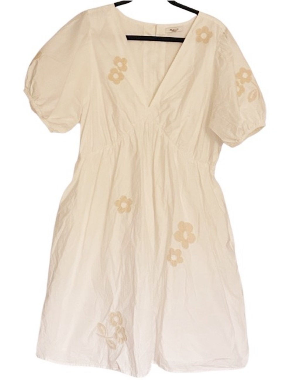 Madewell Annamarie Mini Dress Size 16 W White Embroidered Cutout MSRP 128.00 - Picture 4 of 14